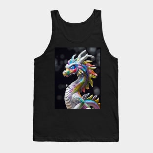 Realistic White Dragon Tank Top